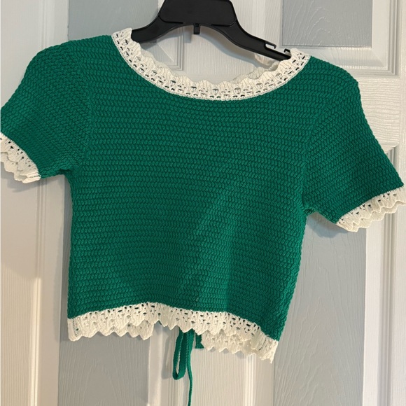 Altar'd State Poppy Crochet Tie Back Top - Picture 2 of 4